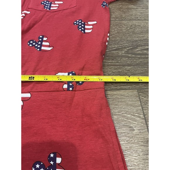 Disney Men's Red Mickey Mouse Americana Pajama Romper Mens small pajamas 1222 - Picture 9 of 11